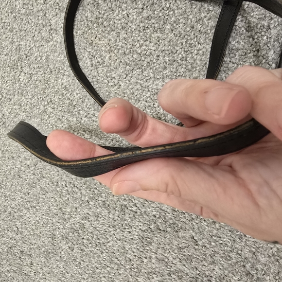 Vintage Coach Slim Saddlebag Black Leather Hippie Boho Classic *Dustbag Included - Picture 5 of 13